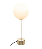 Lampe à poser boule blanche et base dorée h 43 cm