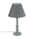 Lampe à poser en bois gris patiné h 35 cm