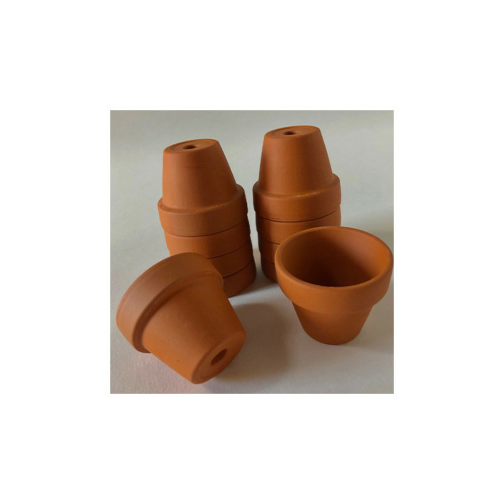 Lot de 4 mini-pots en terre cuite h. 4 cm