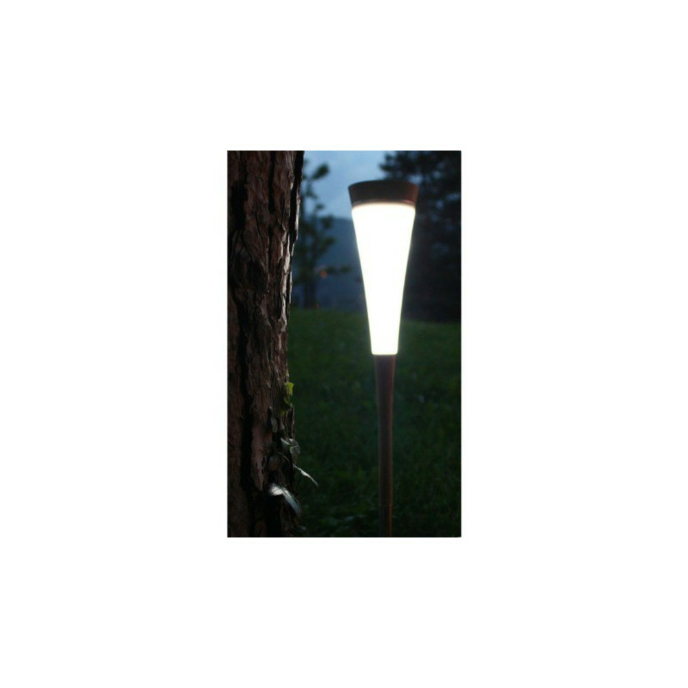 HI Lampe sur piquet solaire a LED de jardin 58 cm Noir