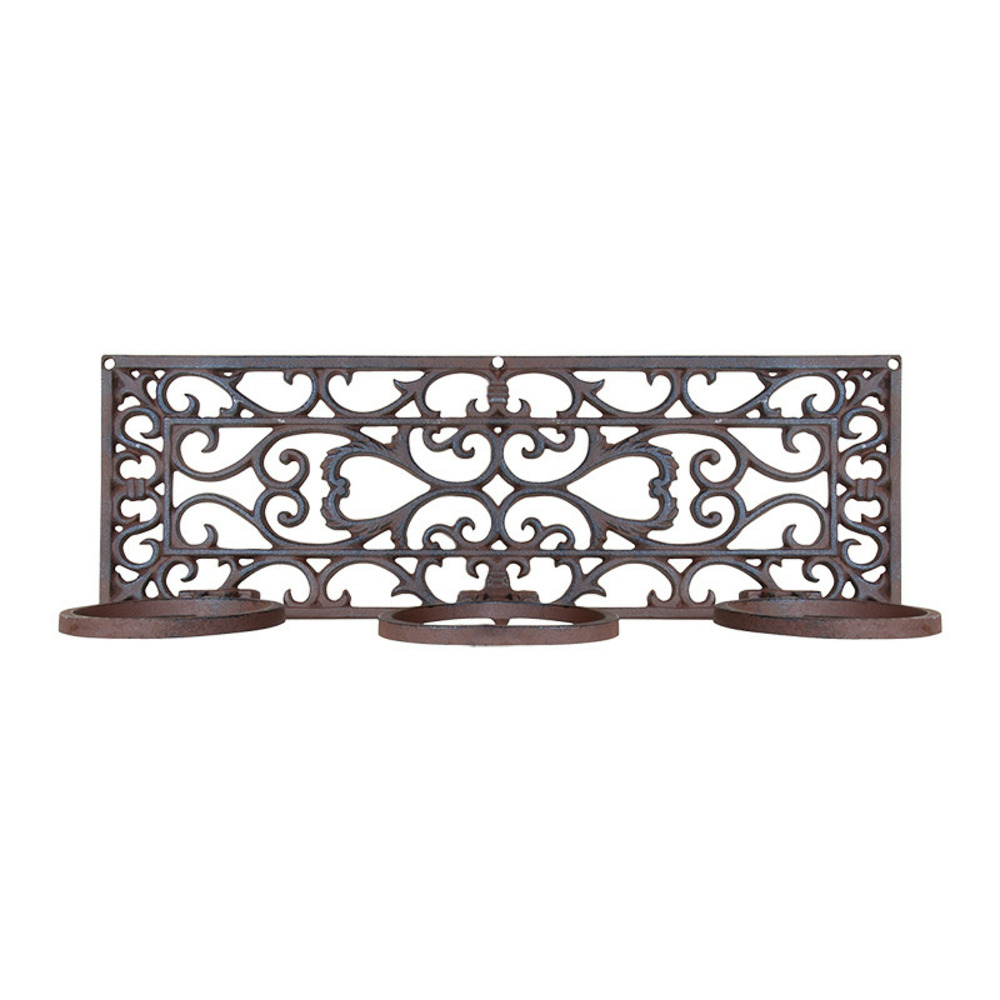 Porte pots rectangle fonte 3 pots