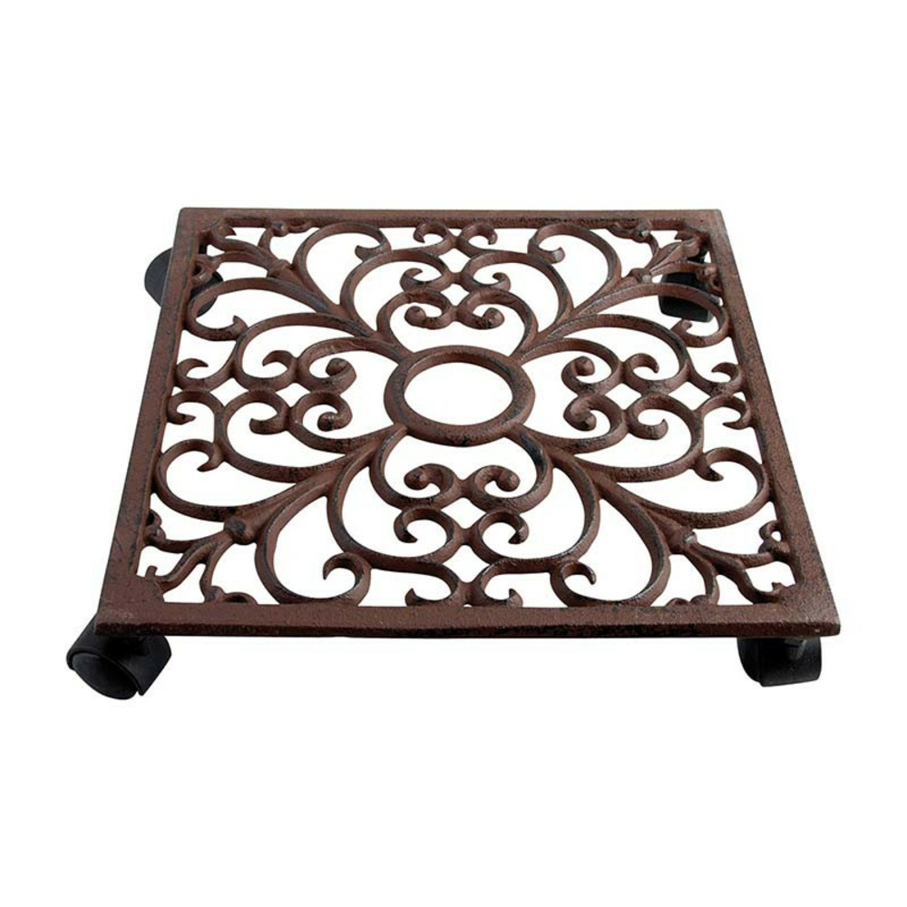 Chariot de plantes carré en fonte