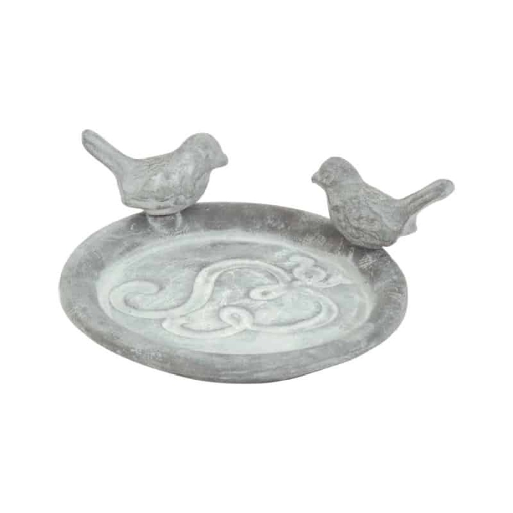 Soucoupe pour pot avec oiseaux gris
