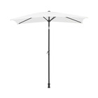 Parasol droit rectangulaire 1,4 x 2,10 m - inclinable & avec manivelle - mat aluminium et toile polyester 160g - blanc