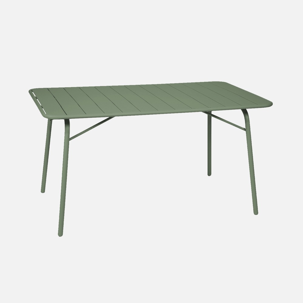 Table de jardin pliante métal 6 places, amelia 141,2 x 80 x 72,5cm