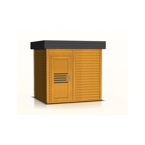 Cabine de sauna extérieur prymula 4 places 253,8x203,8 x h.259 cm-chêne-chêne--