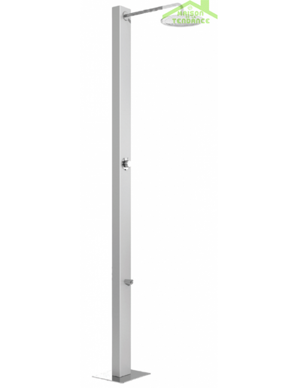 Douche de piscine eolos en acier inoxydable avec rince pieds 210cm