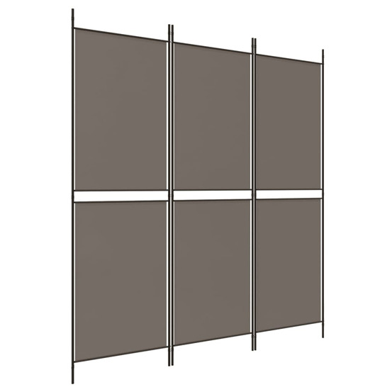 Cloison de séparation 3 panneaux anthracite 150x220 cm tissu