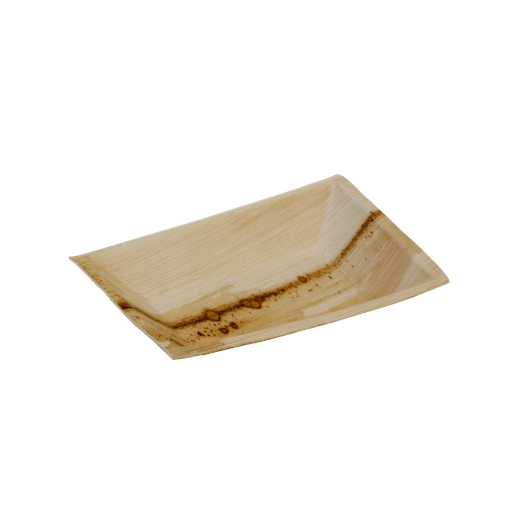 Assiettes jetables en palmier - lot de 25 - 12 x 17 cm