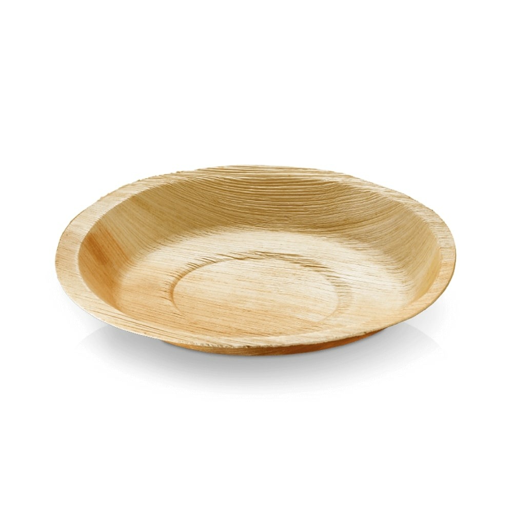 Assiettes jetables rondes en palmier - lot de 25 - ø 24 cm