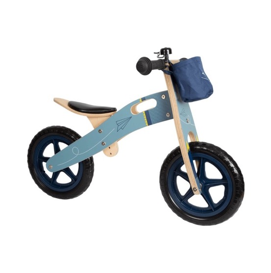 Draisienne avion de papier bleu