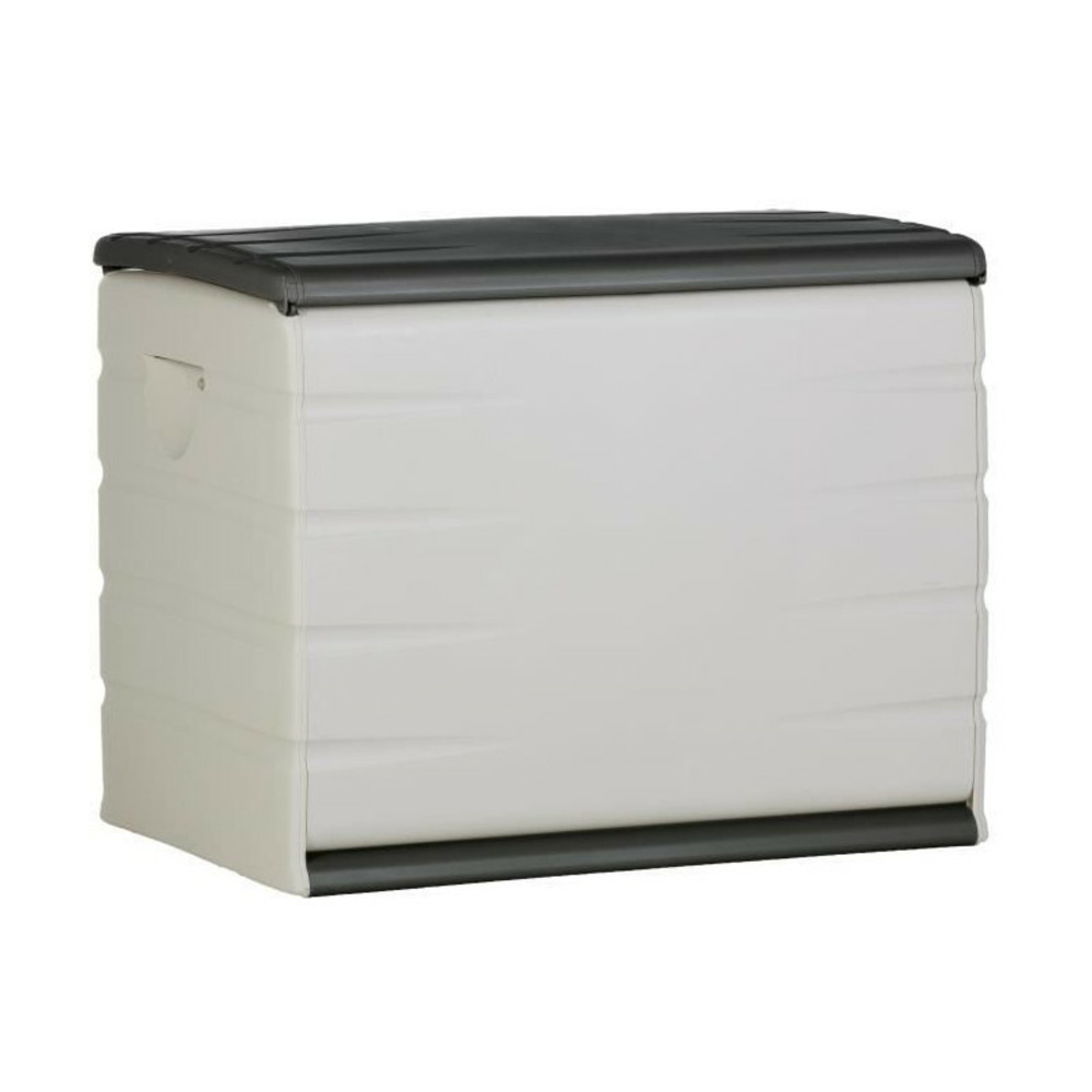 Coffre de rangement 260l - intérieur/extérieur fonctionnel et esthétique - cadenassable avec roulettes - 80 x 61 x