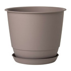 Pot de fleurs d'extérieur joy - pot rond - coloris taupe - ø58,8 x h.48,8 cm - 86,2 litres - pot plastique recyclé - poetic