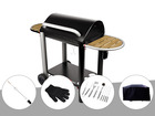 Barbecue charbon vulcano 3000  + kit tournebroche + gant de protection + malette