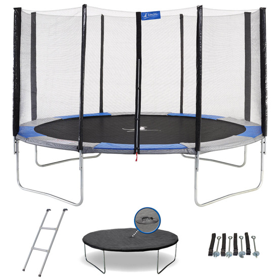 Trampoline rond ø430cm avec filet, échelle, bâche et kit ancrage - ralli 430