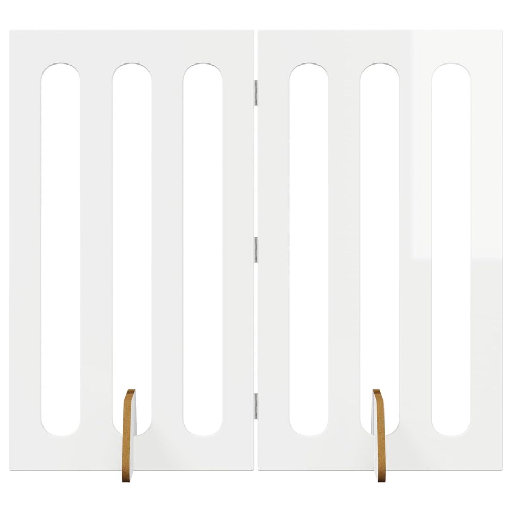 Clôture pliable pour animaux 2 pc blanc brillant