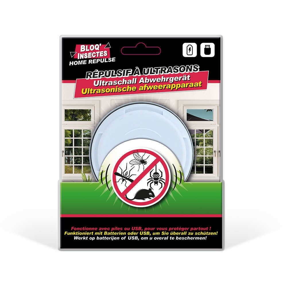 Répulsif à ultrasons : home repulse, 3 fonctions de protection, rechargeable et sans fil