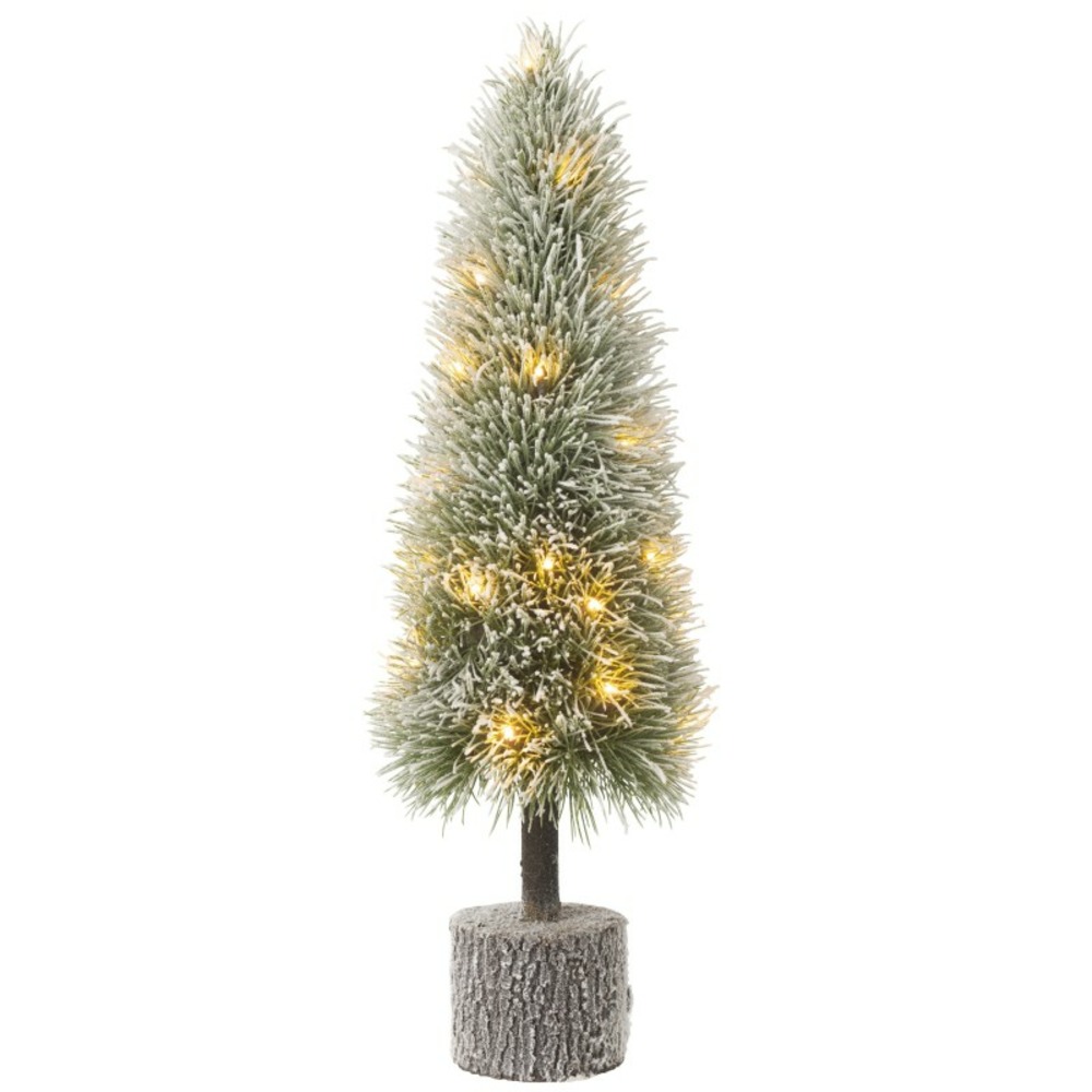 Sapin de noël artificiel avec led en plastique vert 20x20x75 cm h75