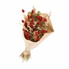 Bouquet de fleurs séchées l mix blanc/rouge