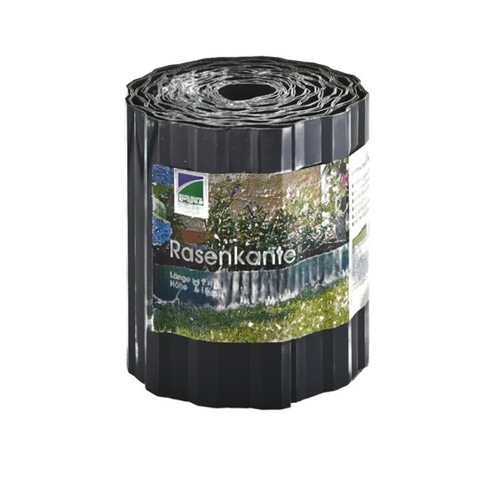 Bordure de jardin plastique ondulé - 9 m - gris anthracite