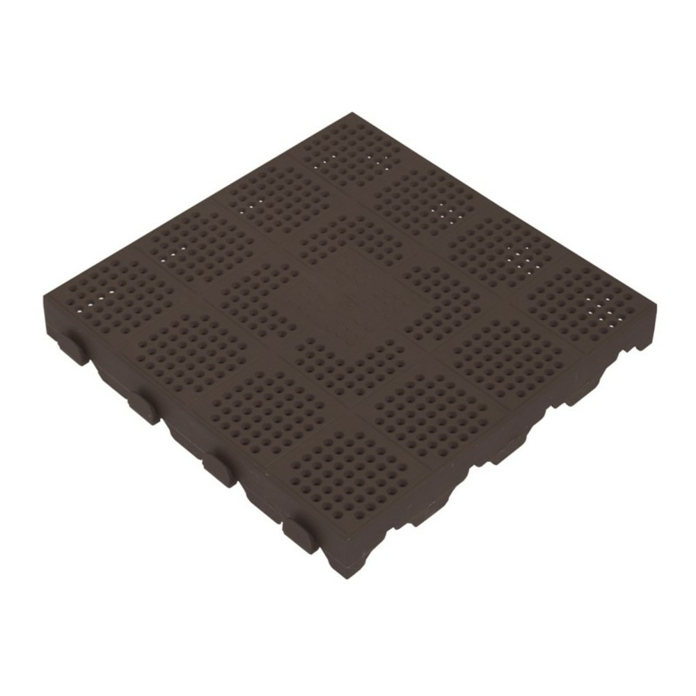 Dalle autoportante clipsable ajourée jardin - 39 x 39 cm - marron