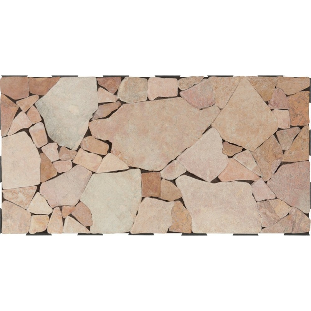 Dalle pierre mosaïque snap & go 30x60 cm (lot de 2) - rose