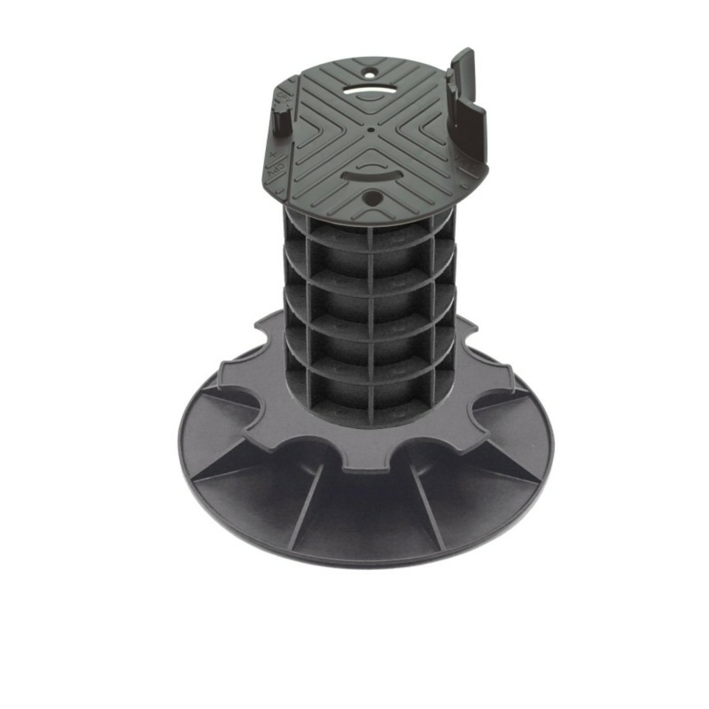 Plot terrasse bois réglable 20 - 23 cm - noir