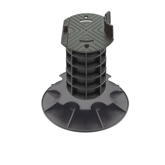 Plot terrasse bois réglable 20 - 23 cm - noir