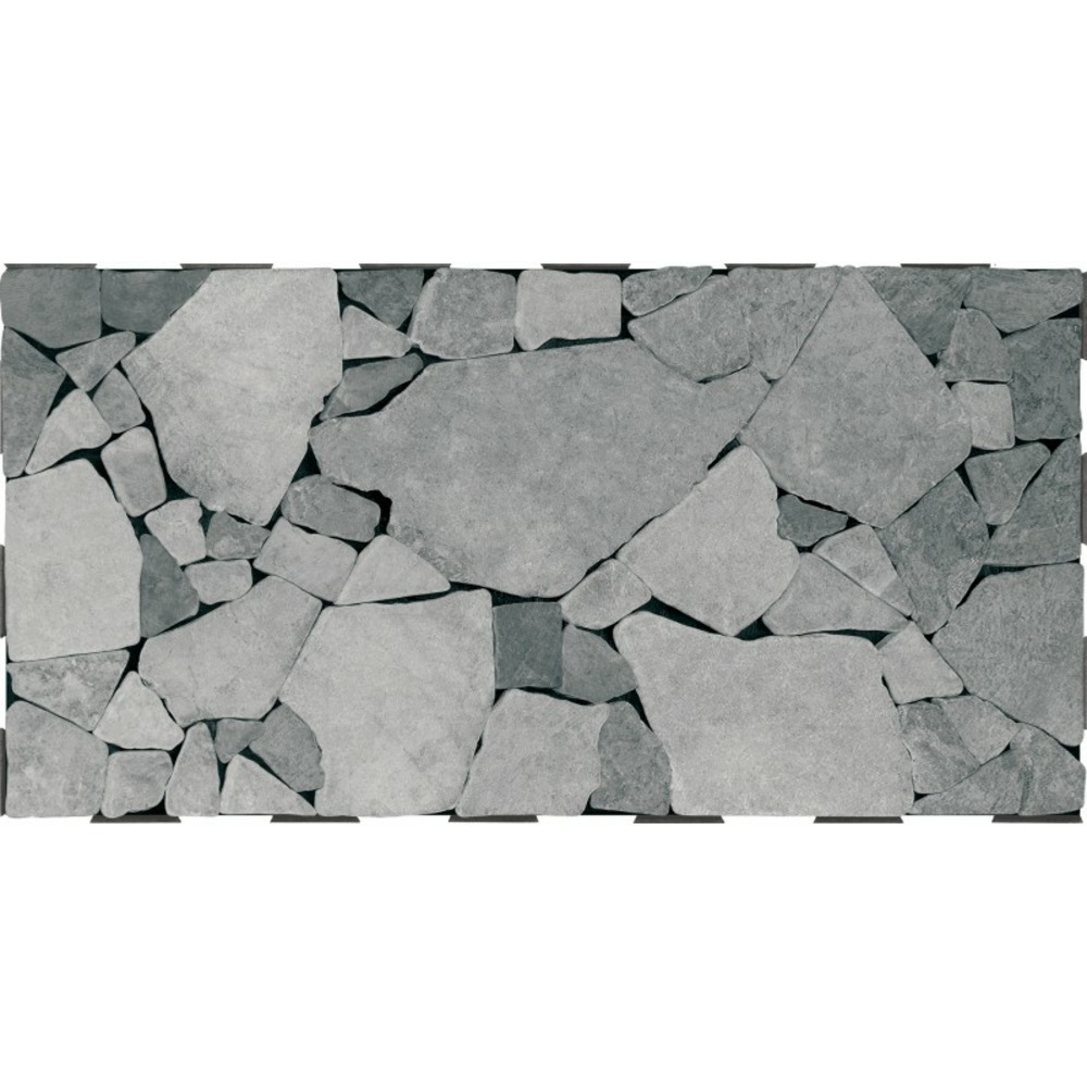 Dalle pierre mosaïque snap & go 30x60 cm (lot de 2) - gris clair