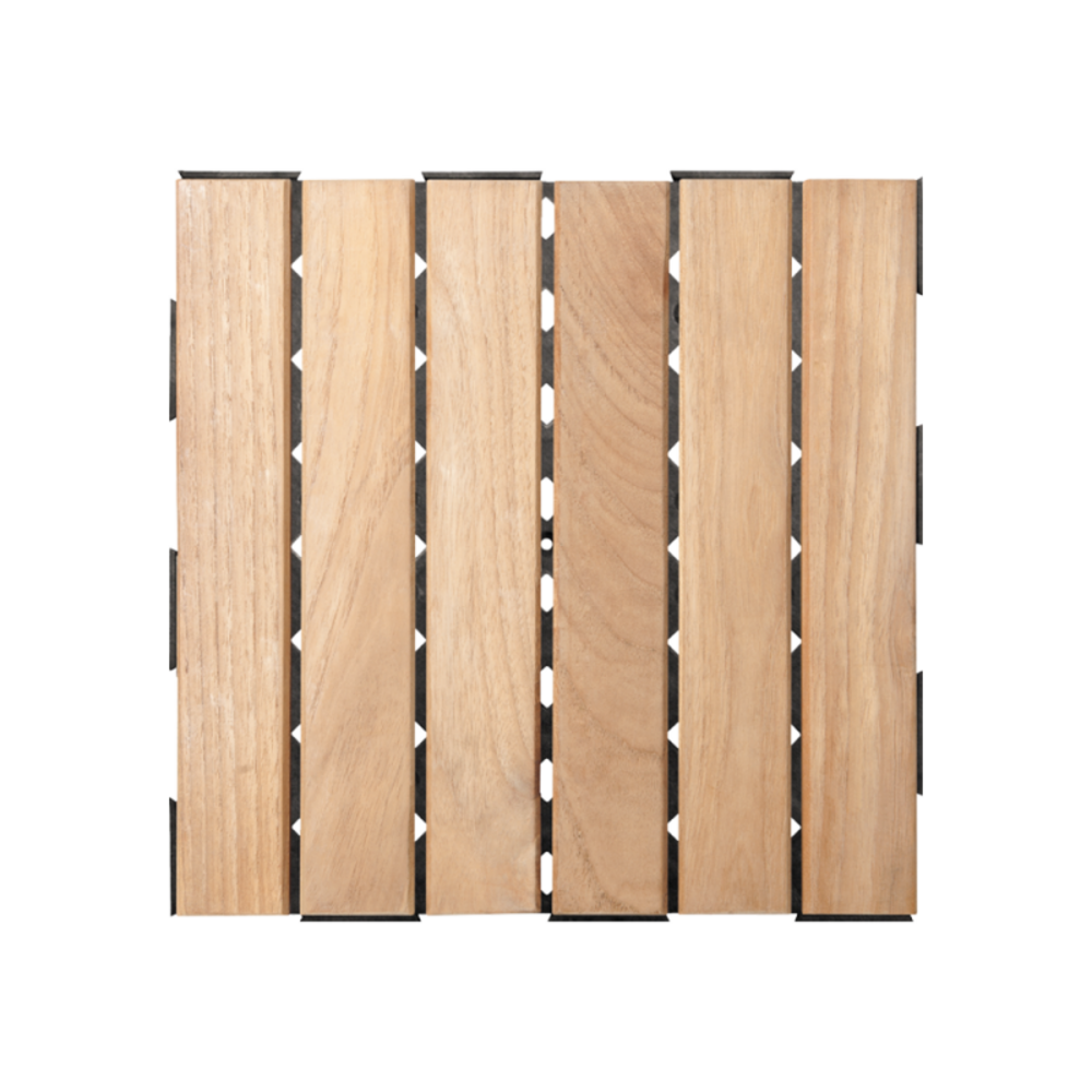 Dalle en bois teck naturel (lot de 4) - miel 30 x 30 cm