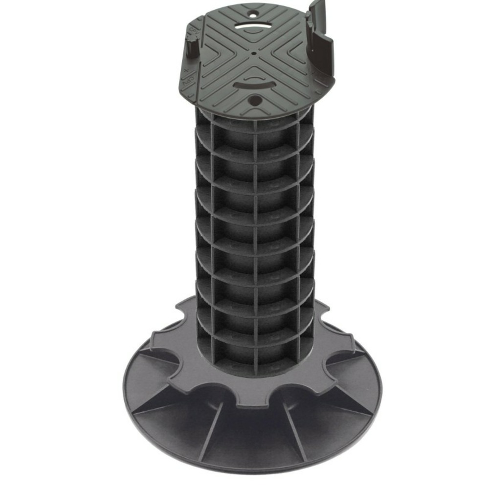 Plot terrasse bois réglable 32 - 35 cm - noir