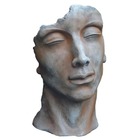 Statue visage homme extérieur grand format - rouille 115 cm