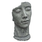 Statue visage homme extérieur grand format - gris beton 115 cm