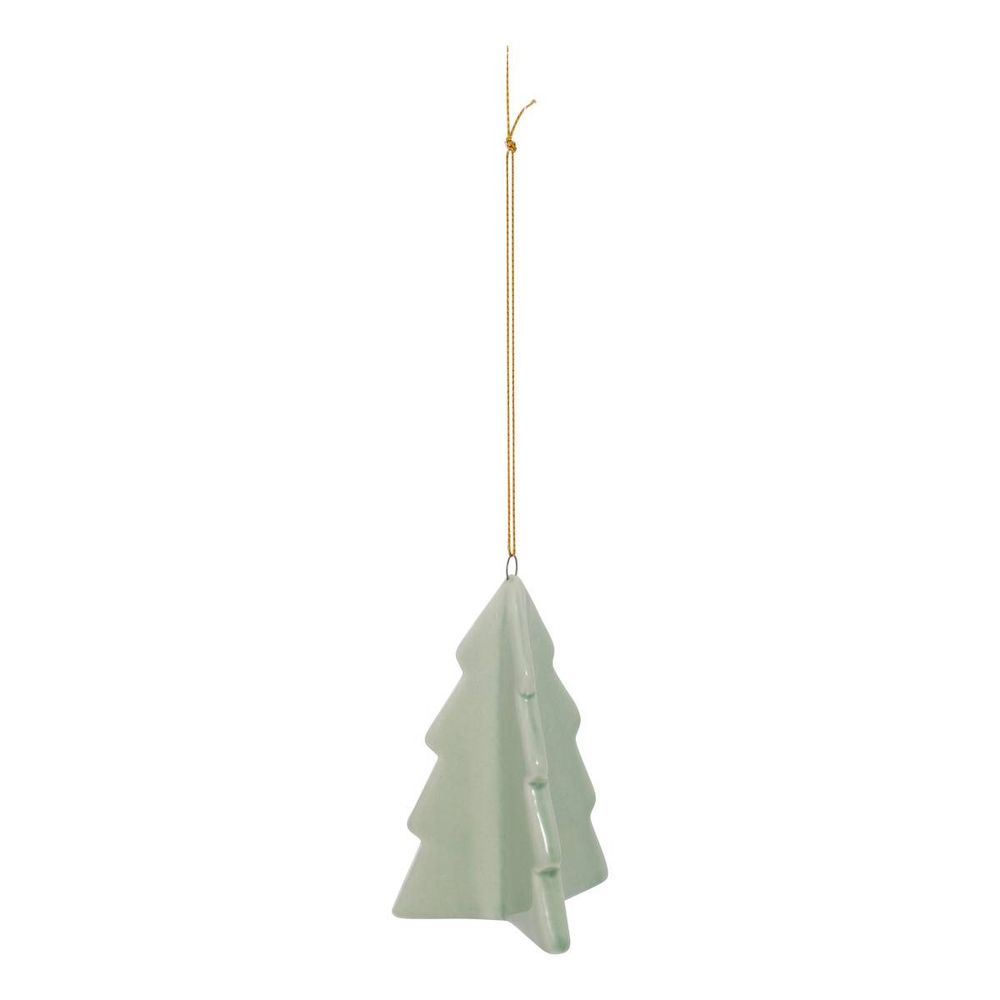 Suspension de sapin motif sapin en céramique brillante 9 cm