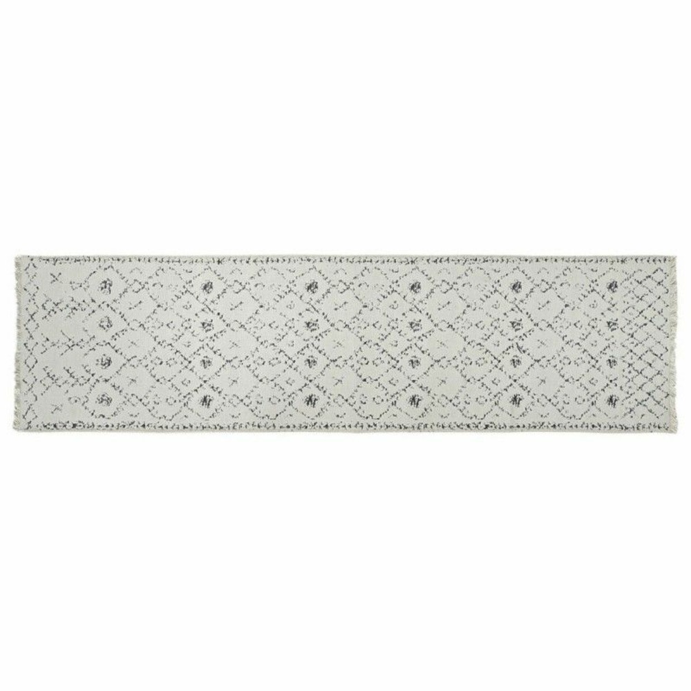 Tapis dkd home decor blanc gris polyester coton (60 x 240 x 1 cm)