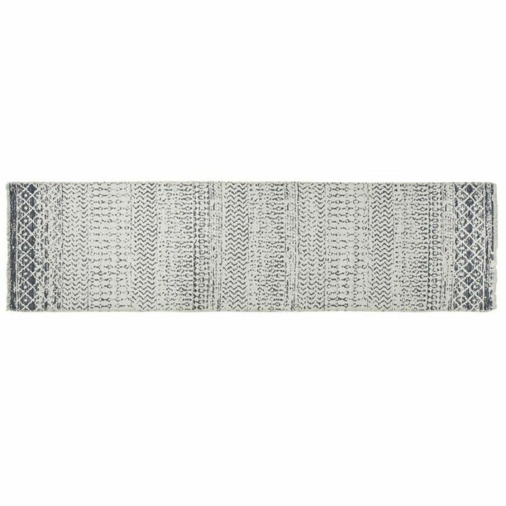 Tapis dkd home decor blanc gris polyester coton (60 x 240 x 1 cm)