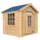 Maison en bois pour enfants - 0.9 m2 - 111 x 113 cm - toit bleu - sans plancher - M570M-1