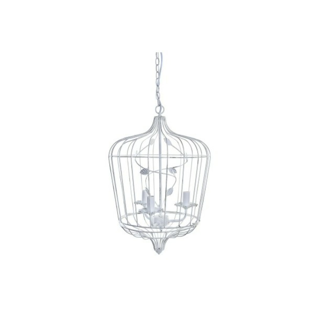 Suspension DKD Home Decor Blanc Marron Clair 220 V 50 W (38 x 38 x 75 cm)