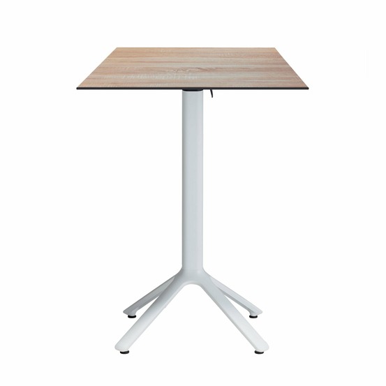 Restootab - table haute pliable nemo blanche pour extérieur bois clair 60x60