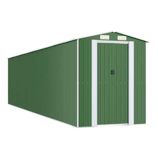 Abri de jardin vert 192x855x223 cm acier galvanisé