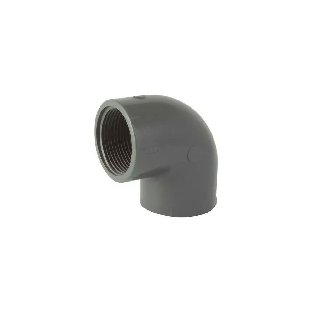 Coude PVC 90° Femelle/femelle - 1'1/4, Filetage BSPP, Pression PN16, Pour Tuyauterie Fluides - 3