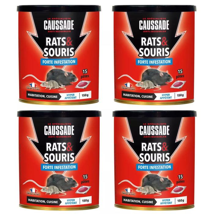 700 Rats Lot de 4 boites de raticide rats & souris - pat'appât forte infestation ...