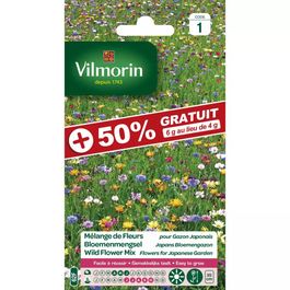 Mélange Fleurs Et Gazon Pour Abeilles 17m² - Gazon Japonais, Fleurs Nectar, Attirer Papillons, Jardin Facile D'entretien