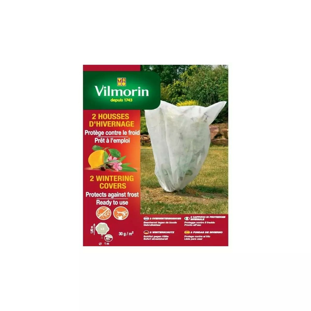 Housse d'hivernage vilmorin pp 30 g/m² blanche 1.60m x 1.60m lot de 2