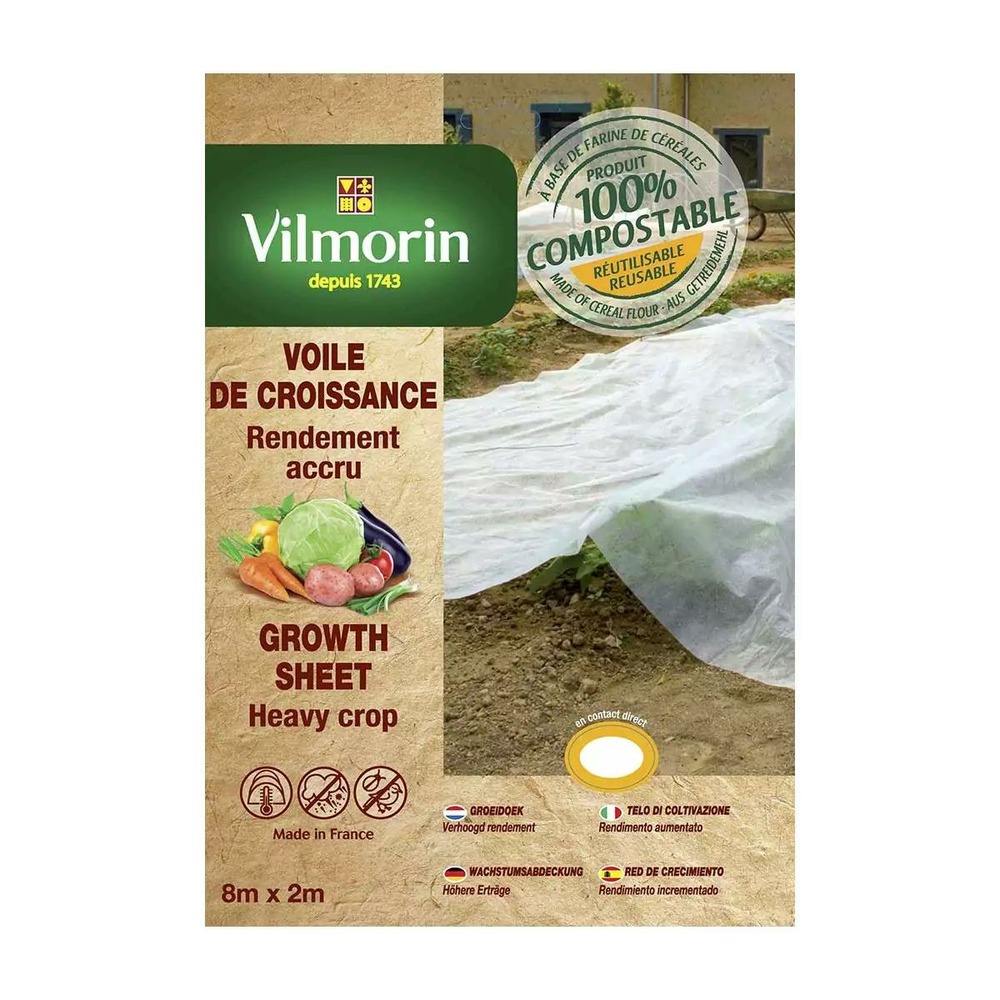 Voile de croissance - farine de céréales - 2m x 8m 18µm