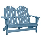 Chaise de jardin adirondack 2 places bois de sapin massif bleu