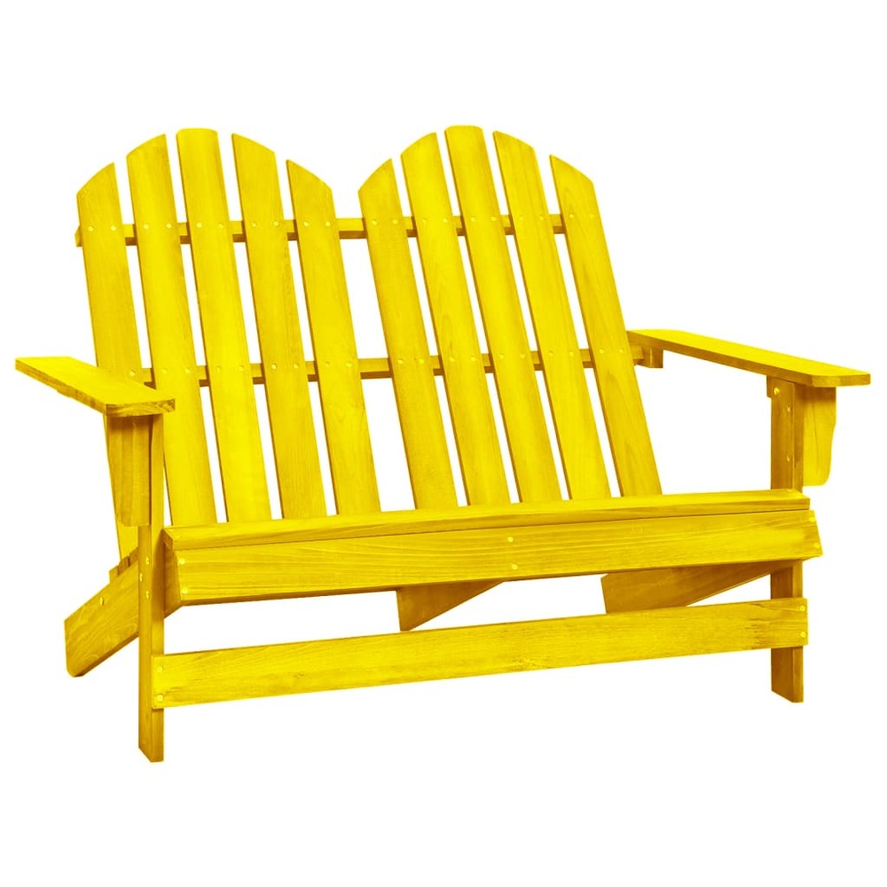 Chaise de jardin adirondack 2 places bois de sapin jaune
