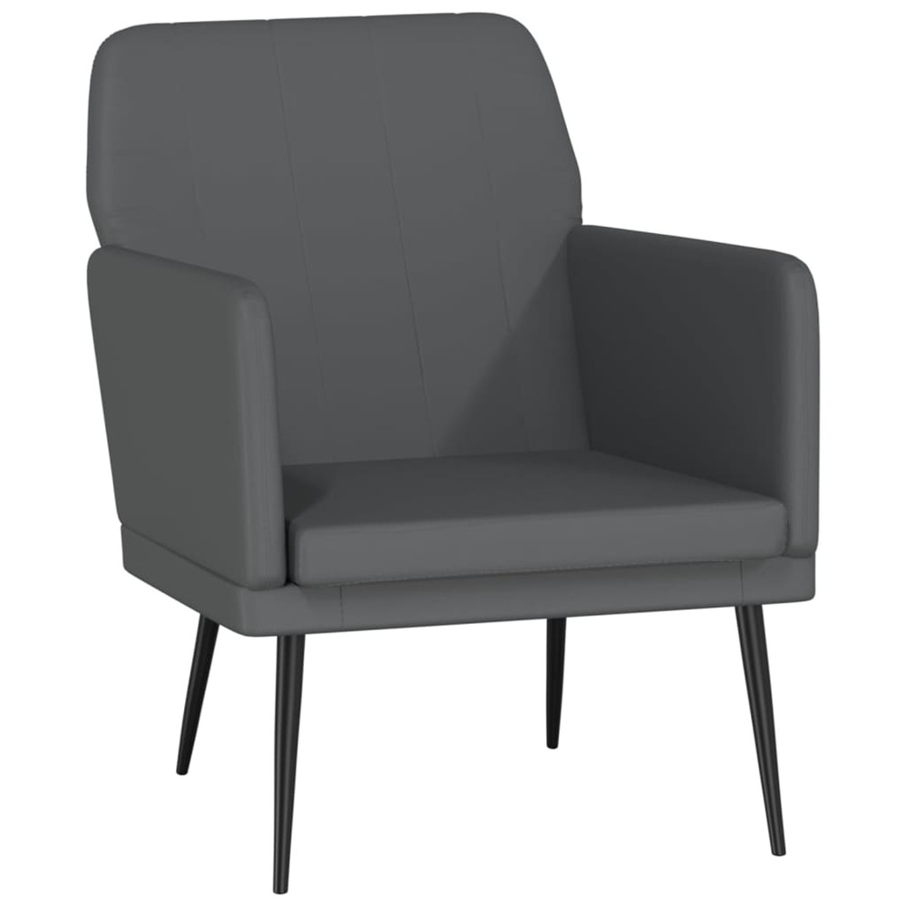 Fauteuil gris 61x78x80 cm similicuir
