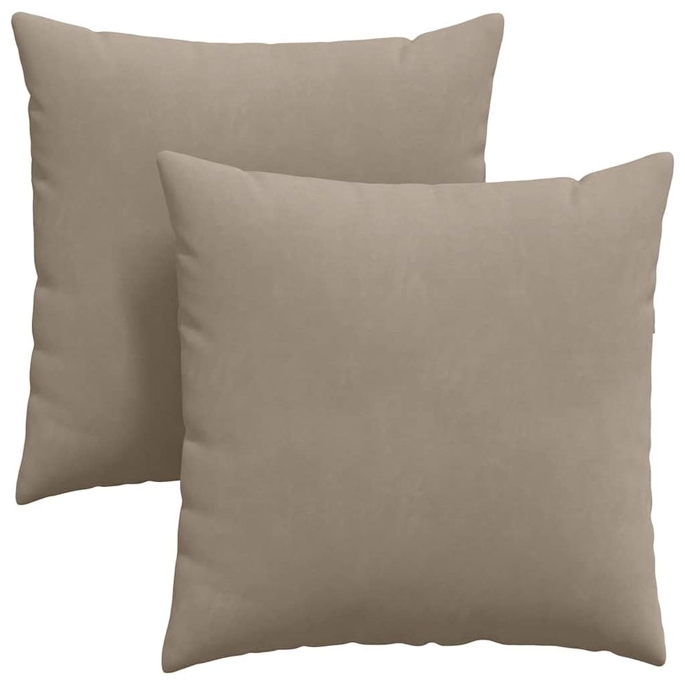 Coussins de canapé 2 pc tissu taupe 60 x 60 cm