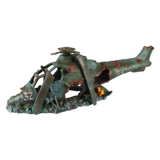 Hélicoptère 74,5x22,5x25 cm polyrésine